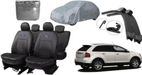 Jogo Completo Edge 12-14: Capa de Couro + Capa de Cobrir + Limpador