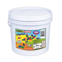 Jogo Conectando Formas Carlu Blocos De Montar 480 Peças 6 Formas