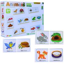 Jogo Conhecendo Os Animais Onde Vivem 24 Peças 384 - Junges Jogo Conhecendo Os Animais Onde Vivem 24 Peças 384 - Junges