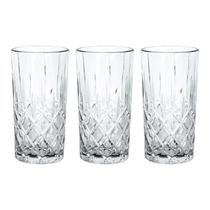 Jogo Conjunto 3 Copos de Vidro Grosso Diamond Diamante Gourmet Luxo Vinho Água Refrigerante Sucos Drink Café 300ml