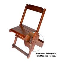 Jogo Conjunto 4 Cadeiras e 1 Mesa Dobrável de Madeira 70 x 70 - Com Pintura Café