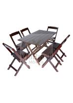 Jogo Conjunto 6 Cadeiras e 1 Mesa Dobrável de Madeira 120 x 70 - Com Pintura Imbuia Jogo Conjunto 6 Cadeiras e 1 Mesa Dobrável de Madeira 120 x 70 - Com Pintura Imbuia
