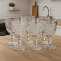 Jogo Conjunto 6 Copos Taças De Vidro Bico Abacaxi Moderna