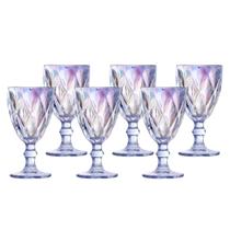 Jogo Conjunto 6 Taças de Vidro Grosso Diamond Diamante 340ml