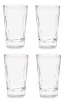 Jogo Conjunto Com 04 Copos De Água Suco Acrílico Geométrico