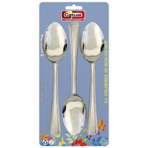 Jogo Conjunto Com 3 Colheres de Mesa Talher Em Aço Inox