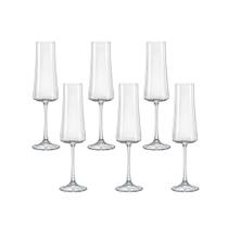 Jogo Conjunto Com 6 Taças de Cristal Bohemia Xtra Para Champagne 210ml Altura 26,5CM