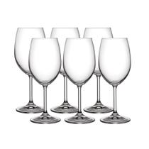 Jogo Conjunto Com 6 Taças Para Vinho Branco Em Cristal Ecológico Bohemia 350ML Altura 20cm