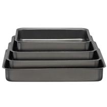 Jogo Conjunto de Assadeiras Tabuleiro Retangulares Altas 04 Peças - Aluminio Antiaderente - Receitas Não Grudam Jogo Conjunto de Assadeiras Tabuleiro Retangulares Altas 04 Peças - Aluminio Antiaderente - Receitas Não Grudam