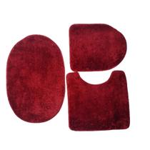Jogo Conjunto de Banheiro Kit 3 Peças Macio Decorativo Tapete Antiderrapante