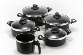 Jogo Conjunto de Caçarolas + Fervedor Alumínio Antiaderente + Grosso e Forte