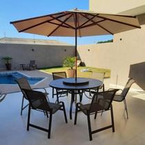 Jogo Conjunto De Mesa 6 Cadeiras Aluminio Piscina Ombrelone Jogo Conjunto De Mesa 6 Cadeiras Aluminio Piscina Ombrelone