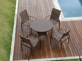 Jogo Conjunto De Mesa Com 4 Cadeiras De Fibra Sintetica