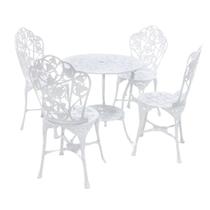 Jogo Conjunto de Mesa Hera com Cadeiras sem Braços Aluminio Fundido para Jardim