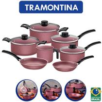 Jogo Conjunto de Panela Tramontina Antiaderentes 7 peças com Frigideira Alumínio