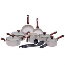 Jogo Conjunto De Panelas 10 Peças Indução Com Utensílios Frigideira Revestimento Cerâmico