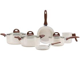 Jogo Conjunto de Panelas 6 Peças Brinox Vanilla Ceramic Life Smart Plus Antiaderente