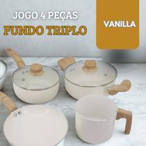 Jogo Conjunto de Panelas Cerâmica Moderna Antiaderente Não Gruda 04 Peças