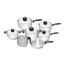 Jogo Conjunto de Panelas Eterna com 7 Peças em Alumínio Polido Nigro Jogo Conjunto de Panelas Eterna com 7 Peças em Alumínio Polido Nigro