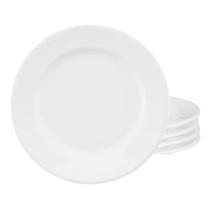 Jogo Conjunto De Pratos Fundos Sopa Kit 4 Peças 23cm Branco Com Aba Oxford