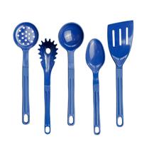 Jogo Conjunto De Talheres Nylon Utensílios Azul 5 Peças
