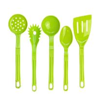 Jogo Conjunto De Talheres Nylon Utensílios Verde 5 Peças