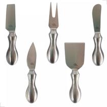 Jogo Conjunto Inox 5 Peças Cortador de Queijo Com Espátula e Faca Jogo Conjunto Inox 5 Peças Cortador de Queijo Com Espátula e Faca