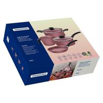 Jogo Conjunto Panelas Tramontina 4 Peças Turim - Rosa Jogo Conjunto Panelas Tramontina 4 Peças Turim - Rosa