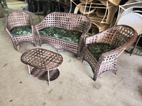 Jogo Conjunto Sofá Poltronas Área Externa Interna Fibra Sintética Jogo Conjunto Sofá Poltronas Área Externa Interna Fibra Sintética