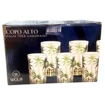 Jogo Copo 6 Und Palm Tree Handpaint Wolff Cristal 360ml Jogo Copo 6 Und Palm Tree Handpaint Wolff Cristal 360ml