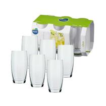 Jogo Copo Agua e Suco Vidro Nadir Oca 400ml - Kit 6 pecas