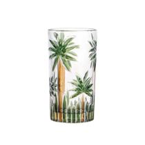 Jogo Copo Alto Cristal Palm Tree Handpaint 360ml 6un Wolff