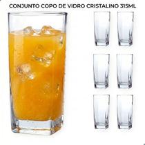 jogo copo alto de vidro transparente 315ml quadrado 6 unidades vista home fundo grosso linha cristal jogo copo alto de vidro transparente 315ml quadrado 6 unidades vista home fundo grosso linha cristal