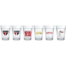 Jogo Copo Americano 6 Peças Time São Paulo 190Ml - Allmix