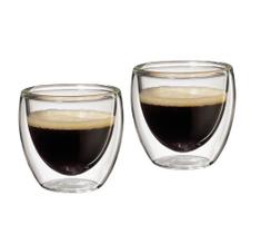 Jogo Copo de Café Vidro Borosilicato Parede Dupla 80ml 2 Peças - Yangzi