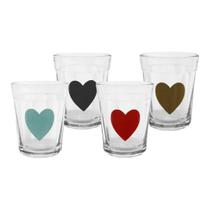 Jogo Copo De Dose Shot 45ml Coração Colorido