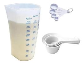 Jogo Copo Medidor + Colheres Medida + Xícaras Medidoras Jogo Copo Medidor + Colheres Medida + Xícaras Medidoras
