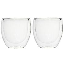 Jogo Copo Parede Dupla Vidro Café 180Ml 2 Peças Vista Home