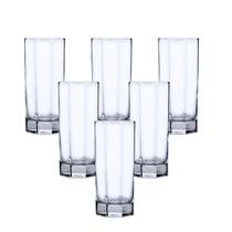 Jogo copos clean de vidro transparente long drink 205ml 6pç