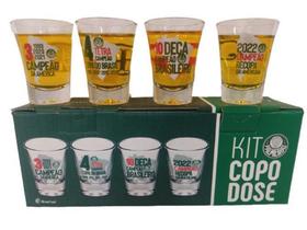 Jogo Copos De Dose Palmeiras 4 Pçs Oficial - Brasfoot Presentes