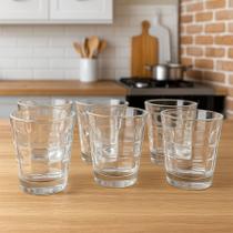 Jogo Copos de Vidro 240ml Bormioli Rocco Cube Design Italiano Jogo Copos de Vidro 240ml Bormioli Rocco Cube Design Italiano