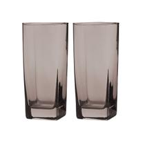 Jogo Copos de Vidro 320ml Cinza Texas Agua Suco Vinho 2 Unid - PRATICASA