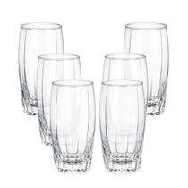 Jogo Copos de Vidro Alto Transparente 6un 365ml Delisoga