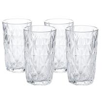 Jogo Copos de Vidro Diamond Clear 4un 350ml Gamma