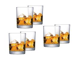 Jogo Copos De Vidro Para Whisky Conjunto 6 Peças Bar 400Ml