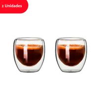 Jogo Copos de Vidro Parede Dupla de 80ml 2/3/4/5/6 Unidades Jogo Copos de Vidro Parede Dupla de 80ml 2/3/4/5/6 Unidades