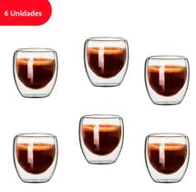 Jogo Copos de Vidro Parede Dupla de 80ml 2/3/4/5/6 Unidades Jogo Copos de Vidro Parede Dupla de 80ml 2/3/4/5/6 Unidades
