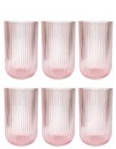 Jogo copos vidro canelado bliss marsala 450ml luxo 6pç suco agua