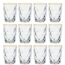 Jogo Copos Vidro Diamond Fio Ouro 270Ml 12 Peças Lyor Jogo Copos Vidro Diamond Fio Ouro 270Ml 12 Peças Lyor