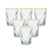 Jogo Copos Vidro Diamond Fio Ouro 270Ml 6 Peças Lyor 5256/6 Jogo Copos Vidro Diamond Fio Ouro 270Ml 6 Peças Lyor 5256/6